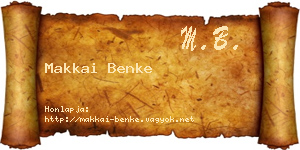 Makkai Benke névjegykártya